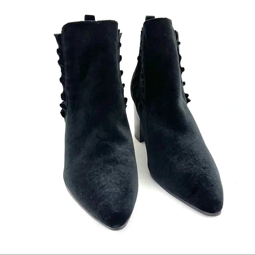 NEW 14th & Union Black Blaine Velvet Ankle Boot